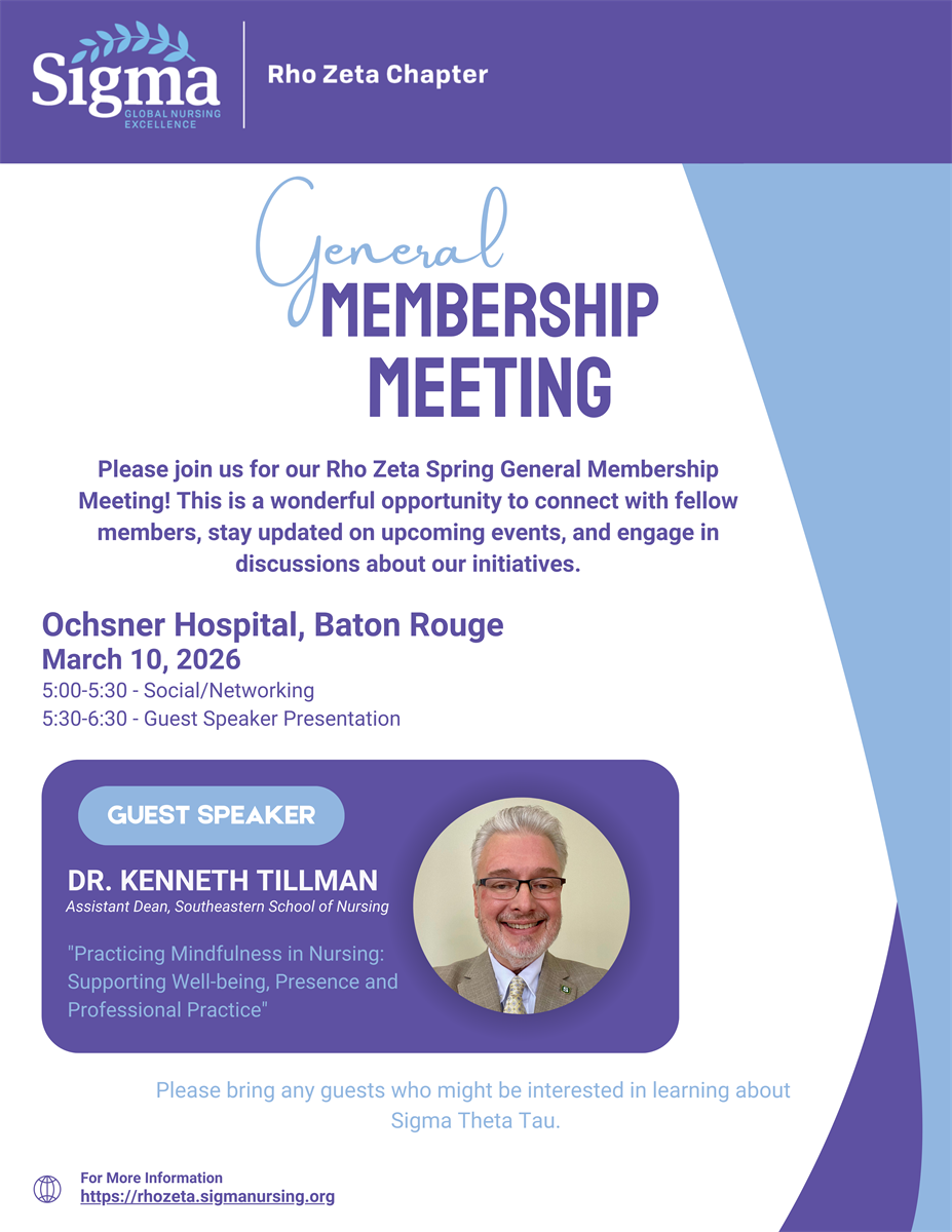 Flyer announcng the spring general membership meeting